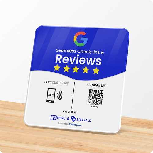 Google review plate - plate, genie